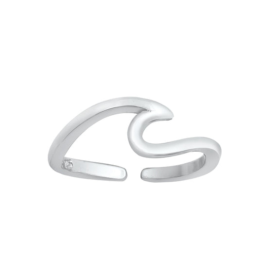 Silver Toe Ring - Wave