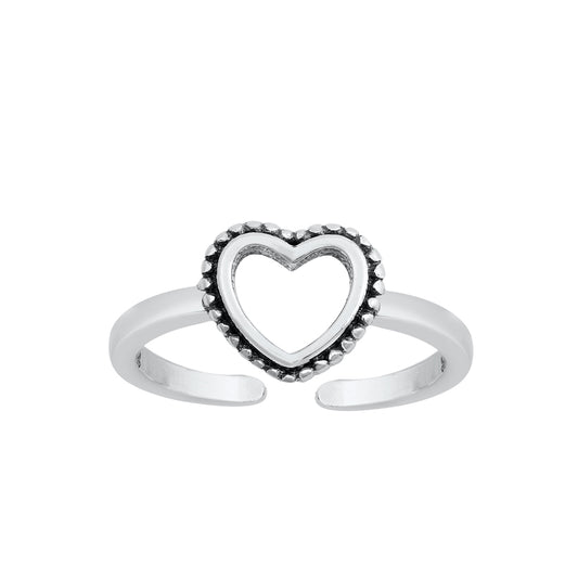 Silver Toe Ring - Heart