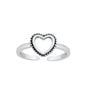 Silver Toe Ring - Heart