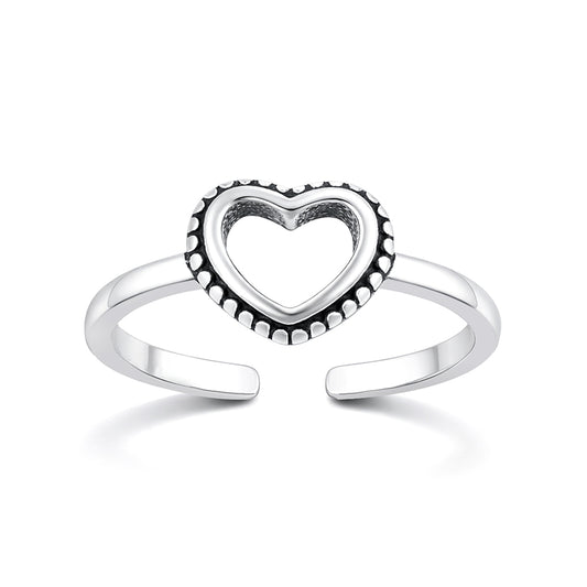 Silver Toe Ring - Heart
