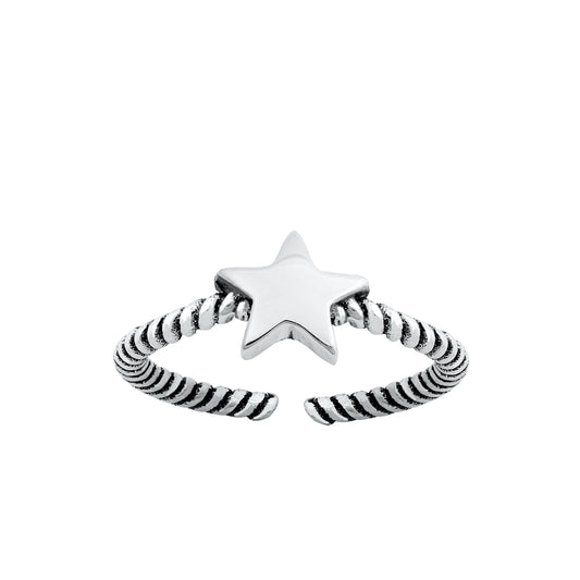 Silver Toe Ring - Star