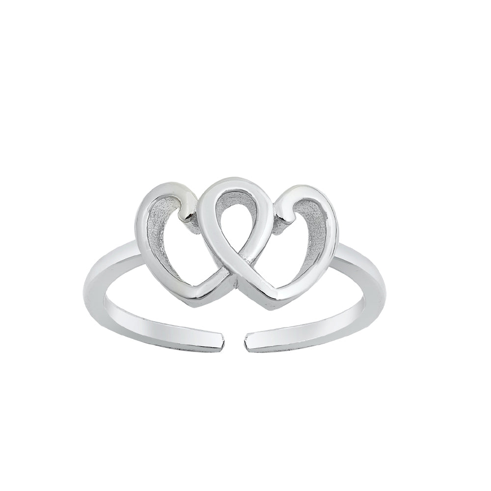 Silver Toe Ring - Heart