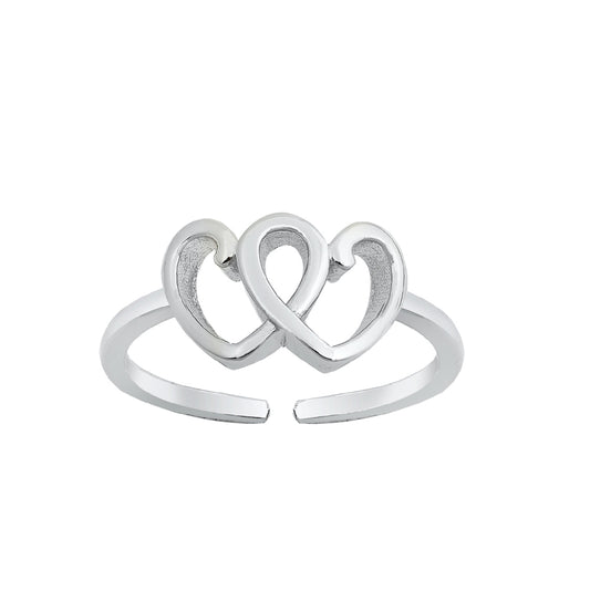 Silver Toe Ring - Heart