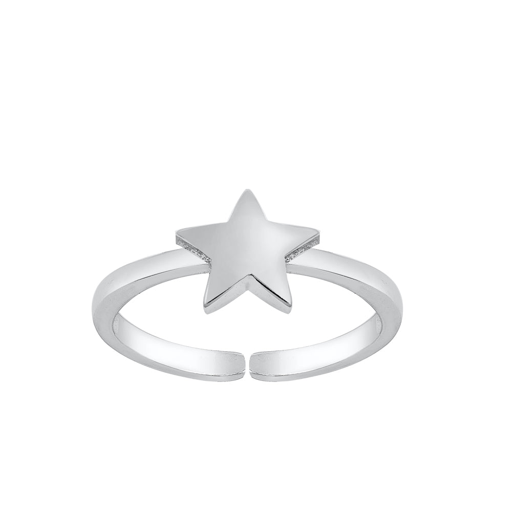 Silver Toe Ring - Star