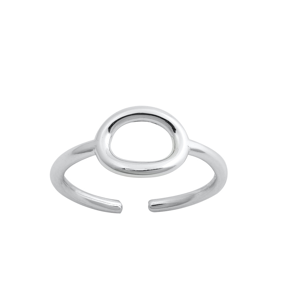 Silver Toe Ring - Oval