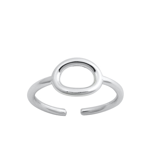 Silver Toe Ring - Oval