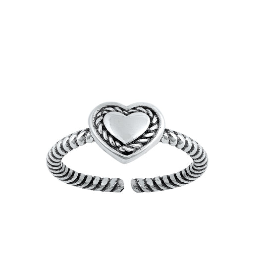 Silver Toe Ring - Heart