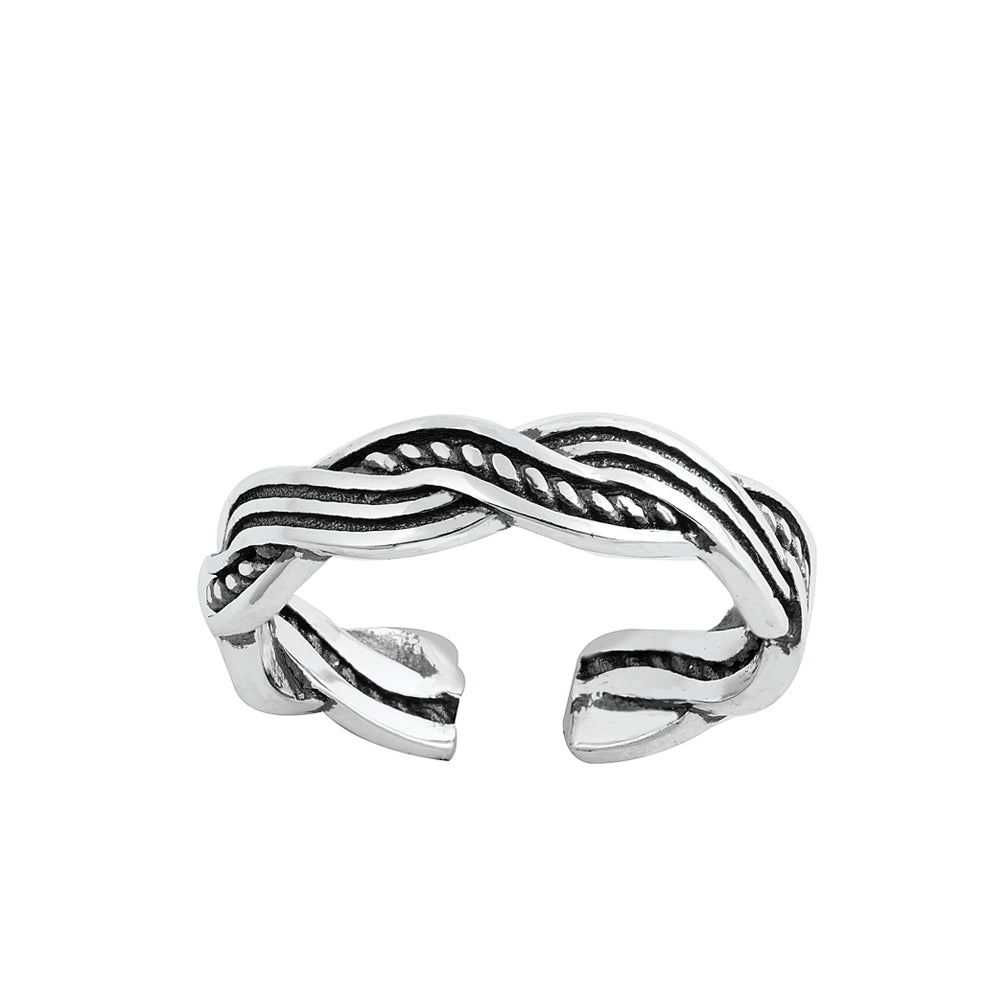 Silver Toe Ring - Braid