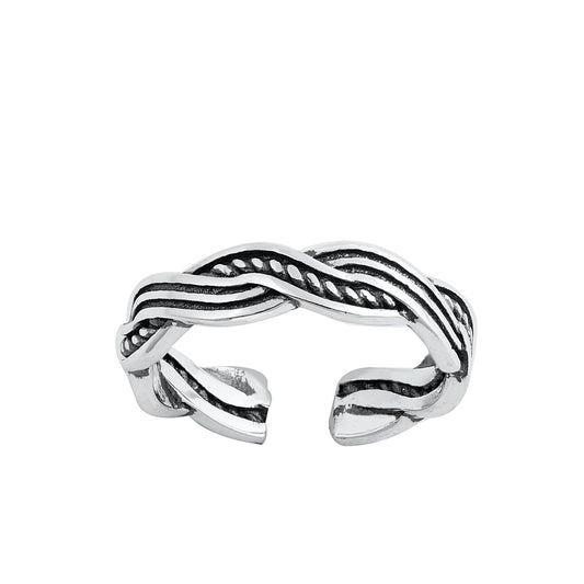 Silver Toe Ring - Braid