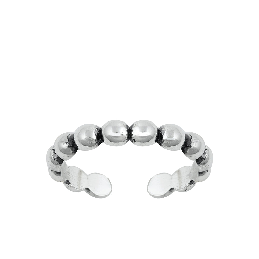 Silver Toe Ring - Beads