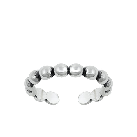 Silver Toe Ring - Beads