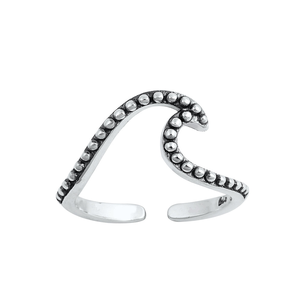 Silver Toe Ring - Wave