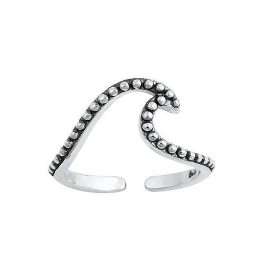 Silver Toe Ring - Wave