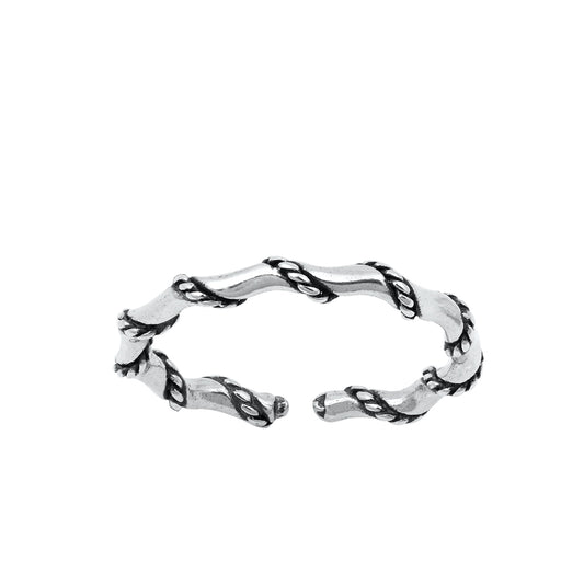 Silver Toe Ring - Rope