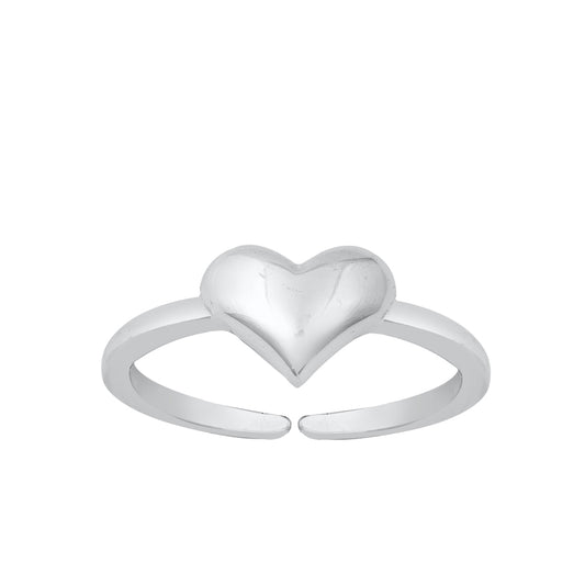 Silver Toe Ring - Heart