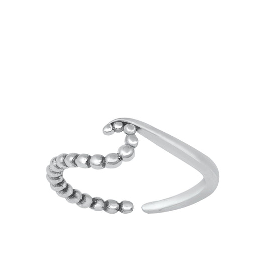 Silver Toe Ring - Wave