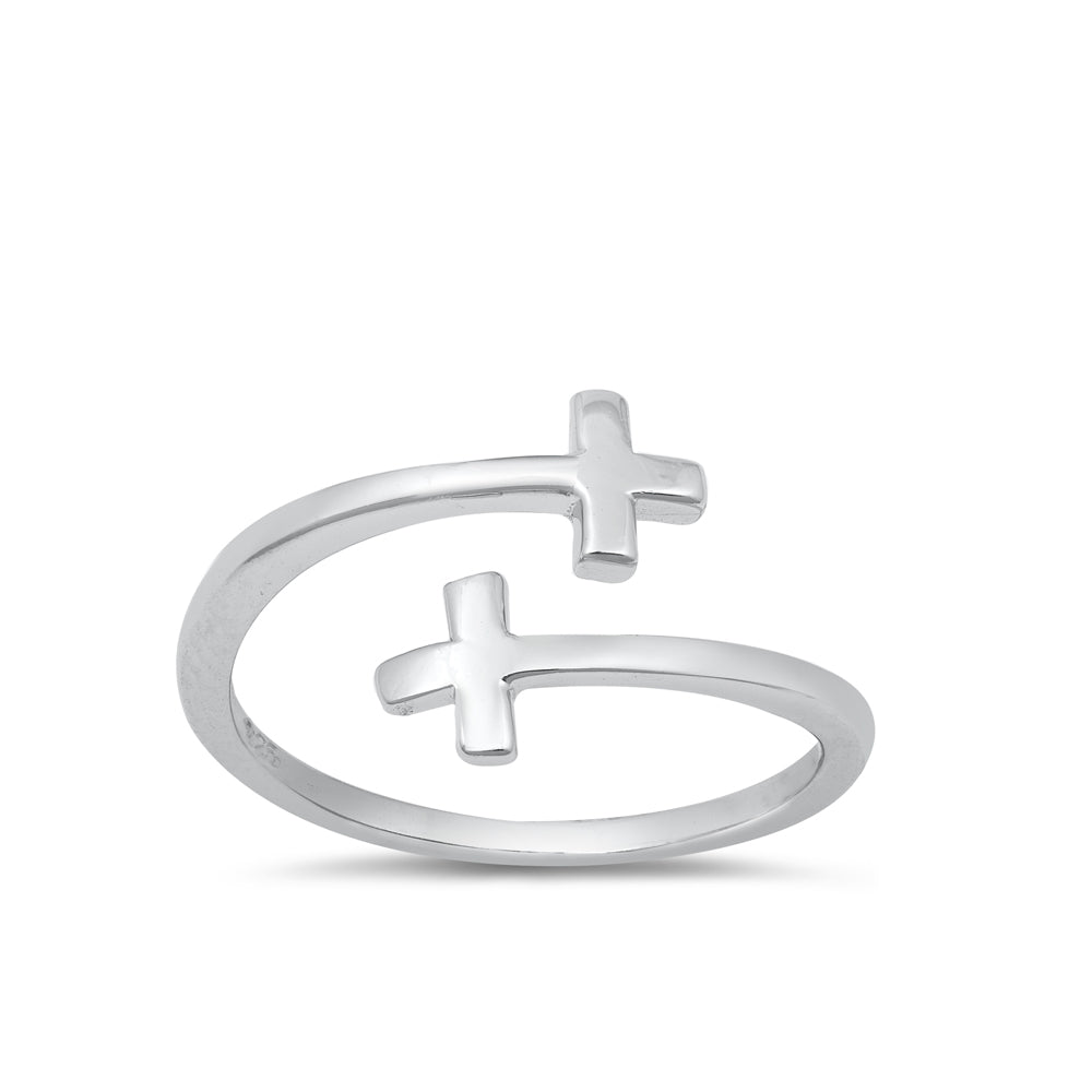 Silver Toe Ring - Crosses