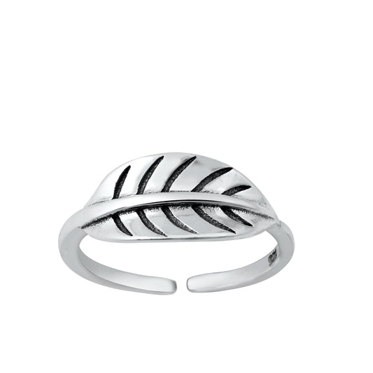 Silver Toe Ring - Leaf