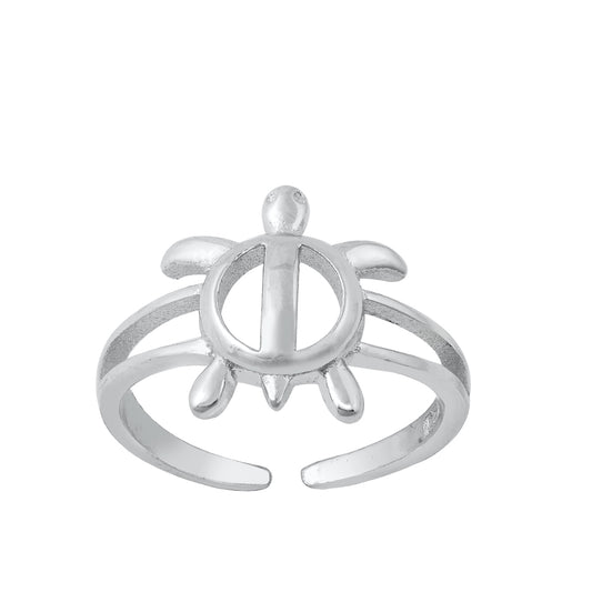 Silver Toe Ring - Turtle