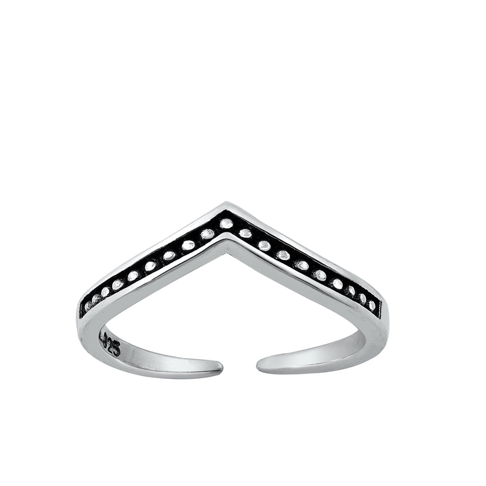 Silver Toe Ring - V Shape