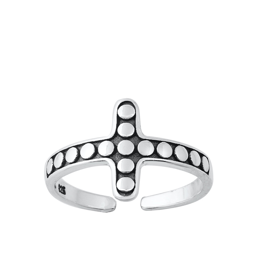 Silver Toe Ring - Cross