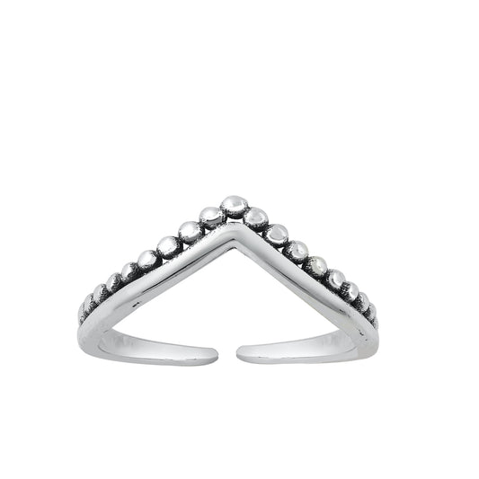 Silver Toe Ring - V Shape