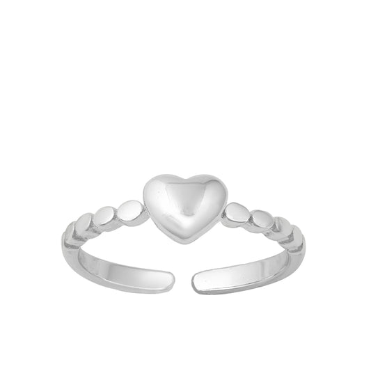 Silver Toe Ring - Heart