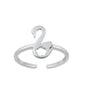 Silver Toe Ring - Swan