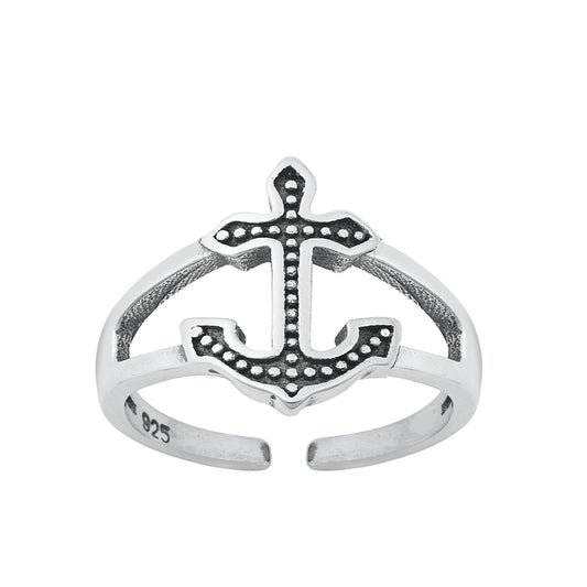 Silver Toe Ring - Anchor