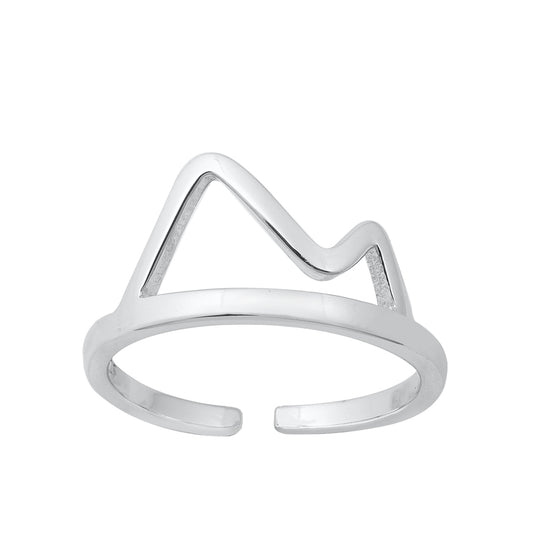 Silver Toe Ring - Mountain