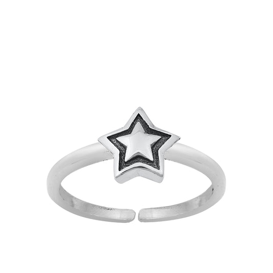 Silver Toe Ring - Star