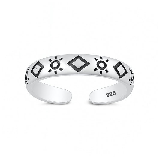 Silver Toe Ring - Sun