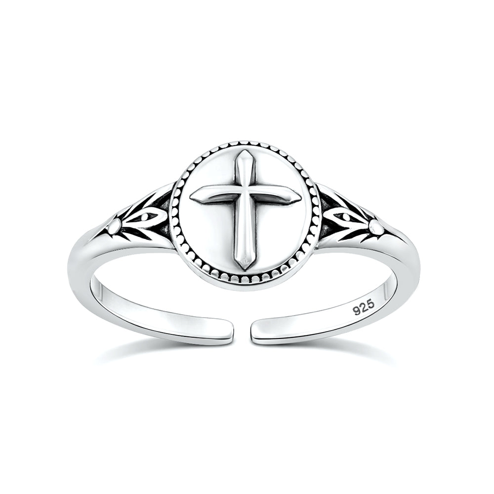 Silver Toe Ring - Cross