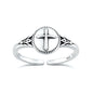 Silver Toe Ring - Cross