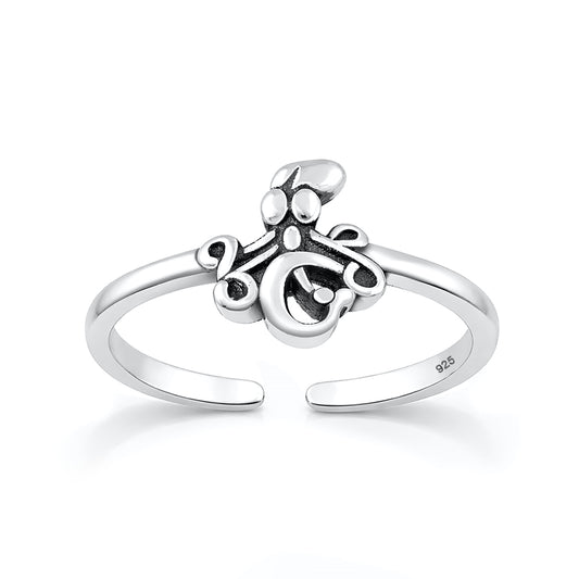 Silver Toe Ring - Octopus
