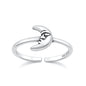 Silver Toe Ring - Moon