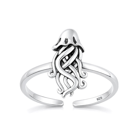 Silver Toe Ring - Jellyfish