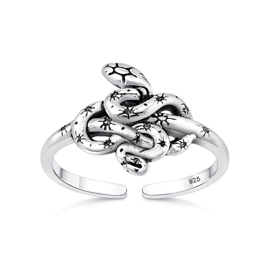 Silver Toe Ring - Snake