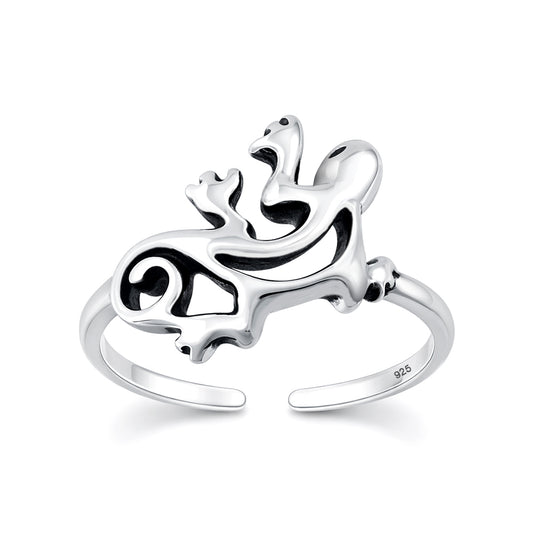Silver Toe Ring - Gecko