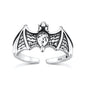 Silver Toe Ring - Bat