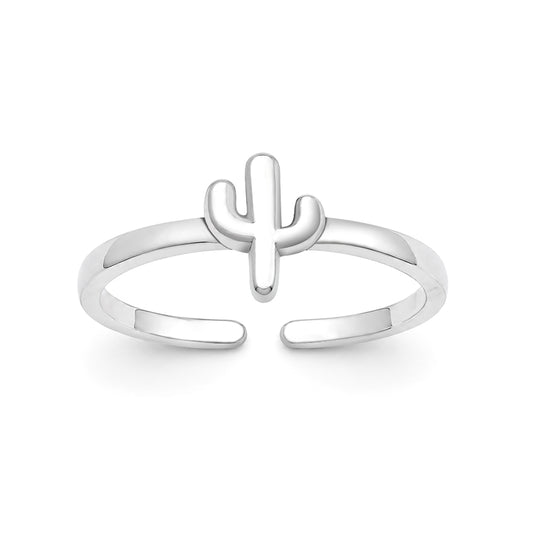 Silver Toe Ring - Cactus