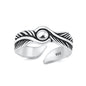 Silver Toe Ring - Feather