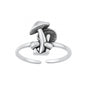 Silver Toe Ring - Mushrooms