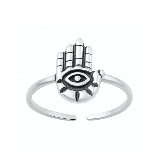 Silver Toe Ring - Hamsa