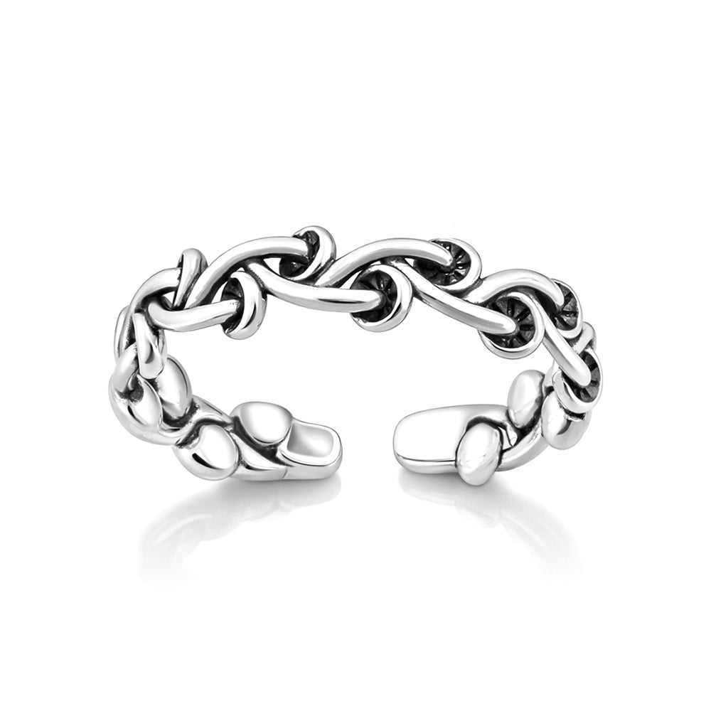 Silver Toe Ring - Mushroom Band