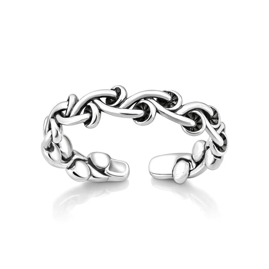 Silver Toe Ring - Mushroom Band