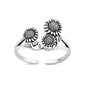 Silver Toe Ring - Sunflowers