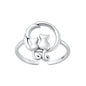 Silver Toe Ring - Cats & Moon