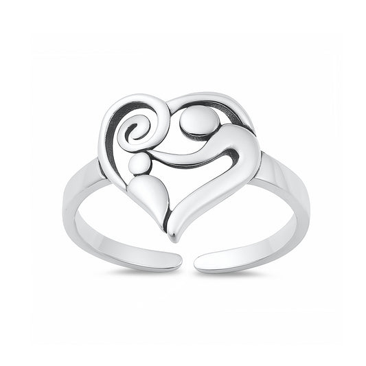 Silver Toe Ring - Mom & Child