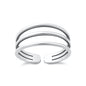 Silver Toe Ring - Triple Band